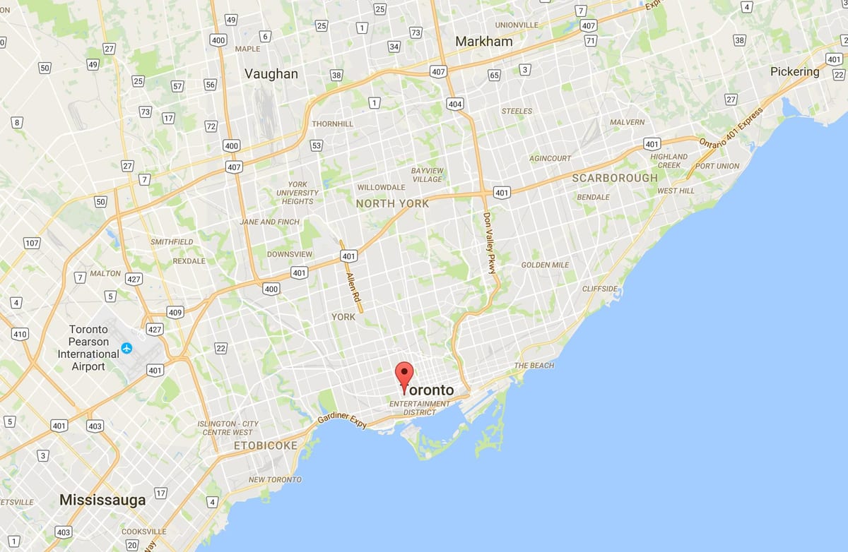 Kort af Alexandra park umdæmi Toronto