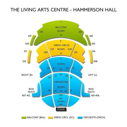 Kort af því að Búa Listamiðstöð Hammerson hall