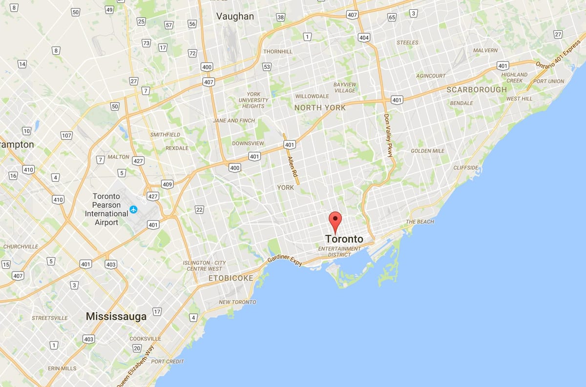 Kort af Baldwin Þorpinu umdæmi Toronto