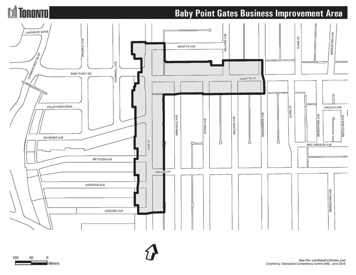 Kort af Barnið benda gates Toronto