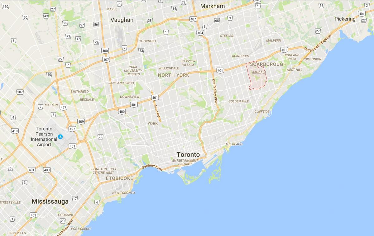 Kort af Bendale umdæmi Toronto