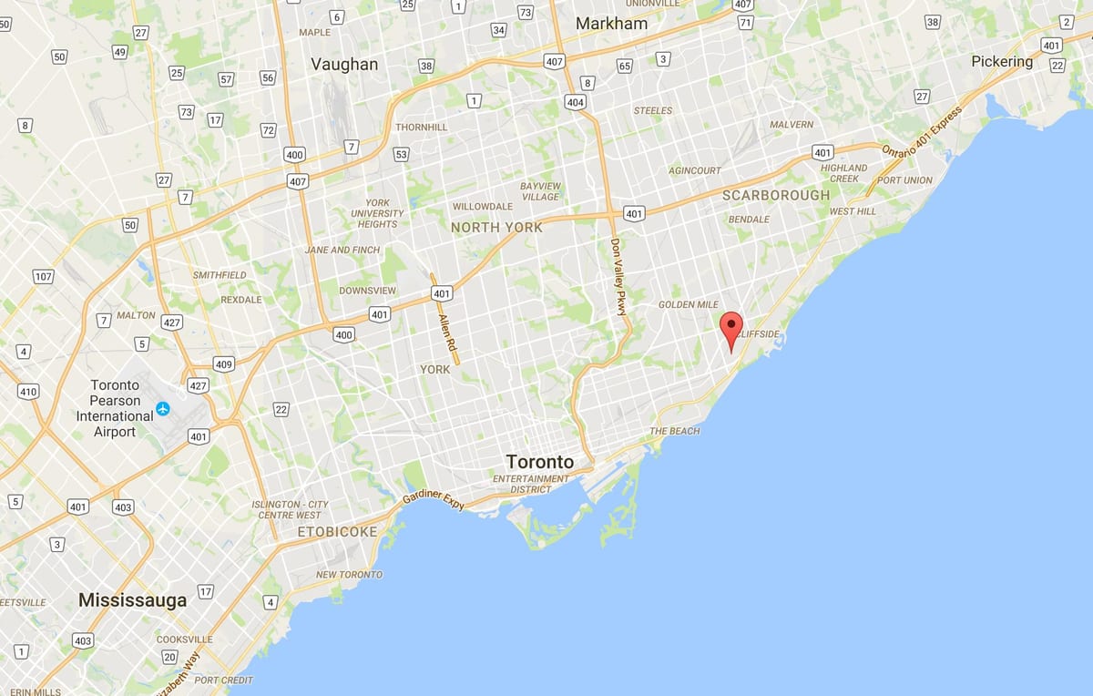 Kort af Birki Cliff Heights umdæmi Toronto