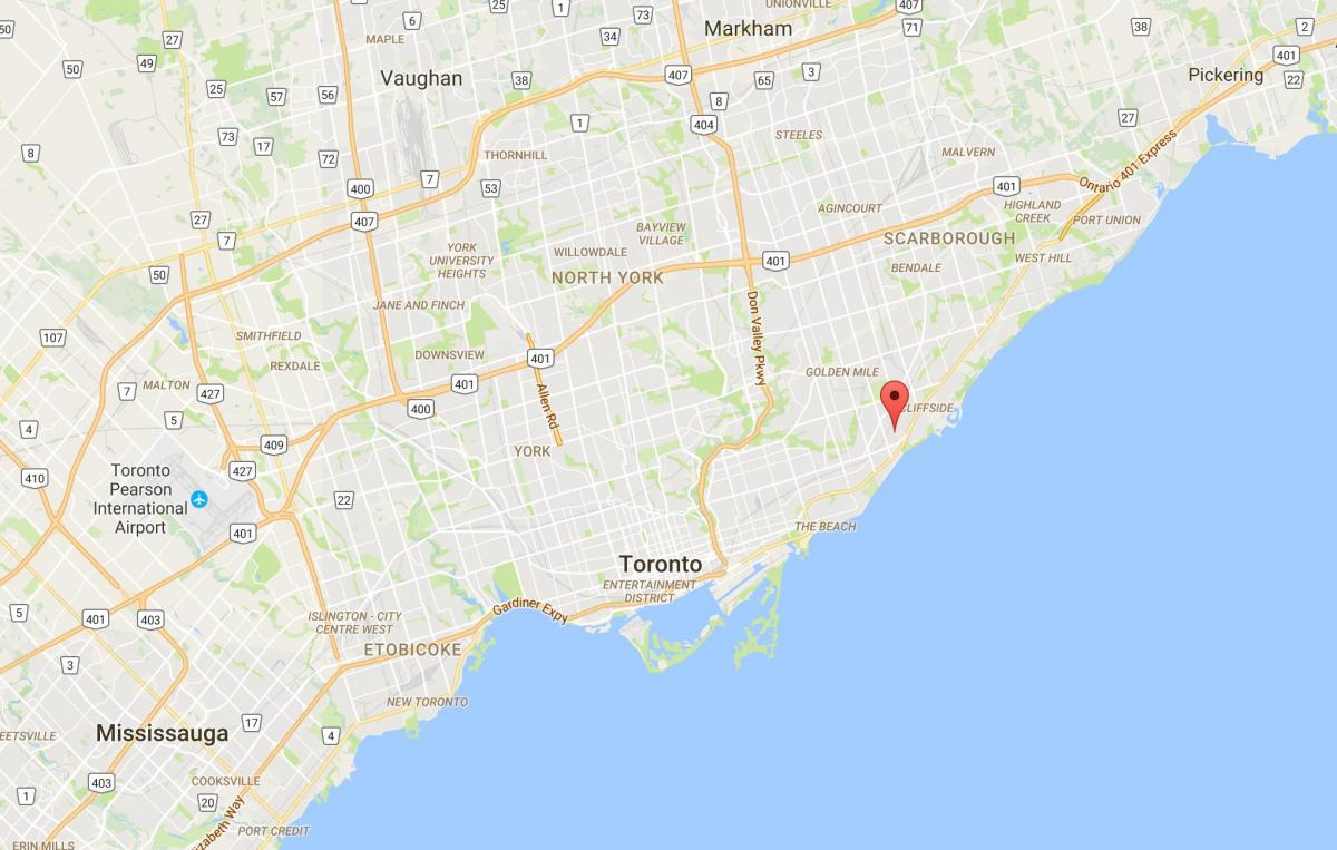 Kort af Birki Cliff Heights umdæmi Toronto