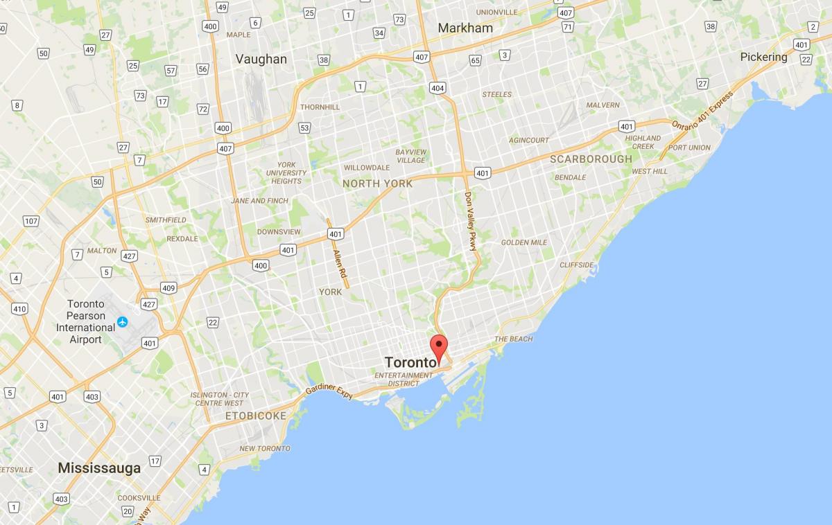 Kort af Bruggverksmiðja Umdæmi umdæmi Toronto