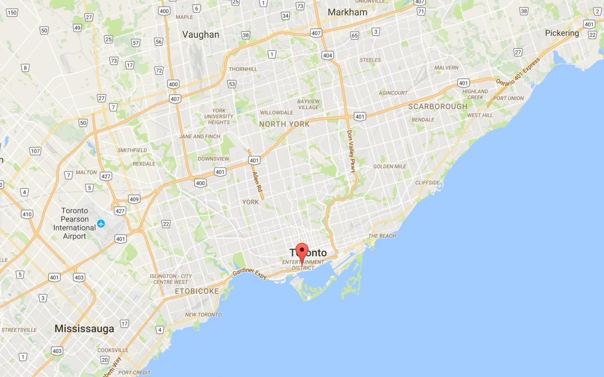 Kort af CityPlace umdæmi Toronto