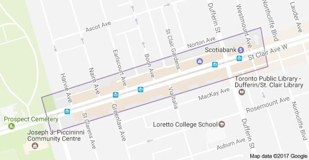 Kort af Corso Ítalía Toronto