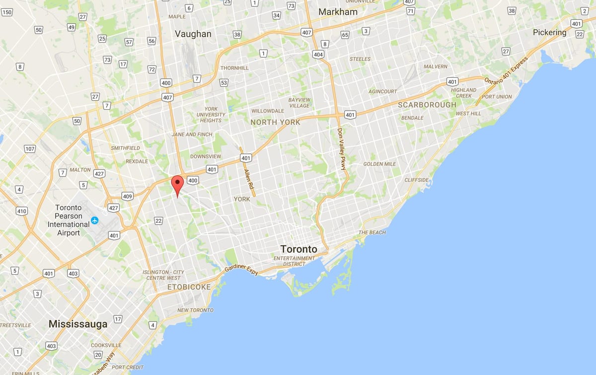 Kort af gamlar byggingar Heights – Westmount umdæmi Toronto