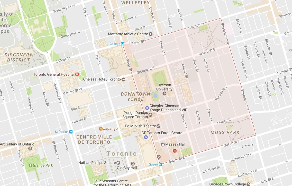 Kort af Garðinum Umdæmi Toronto Borginni