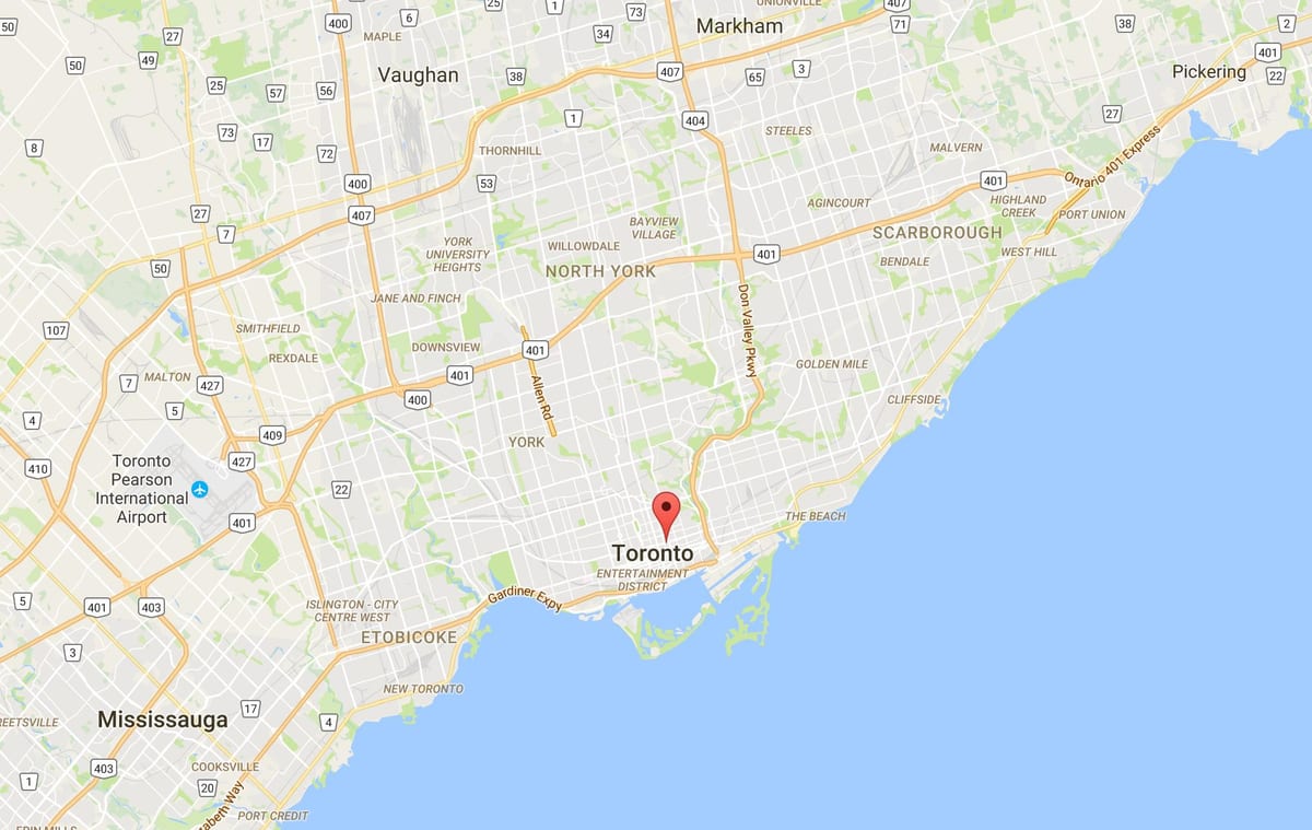 Kort af Garðinum Umdæmi Toronto