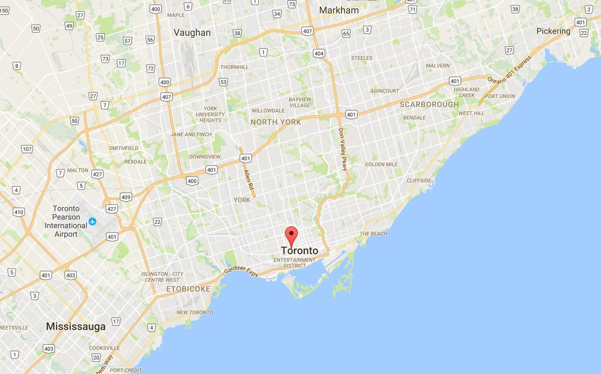 Kort af Grange Park umdæmi Toronto