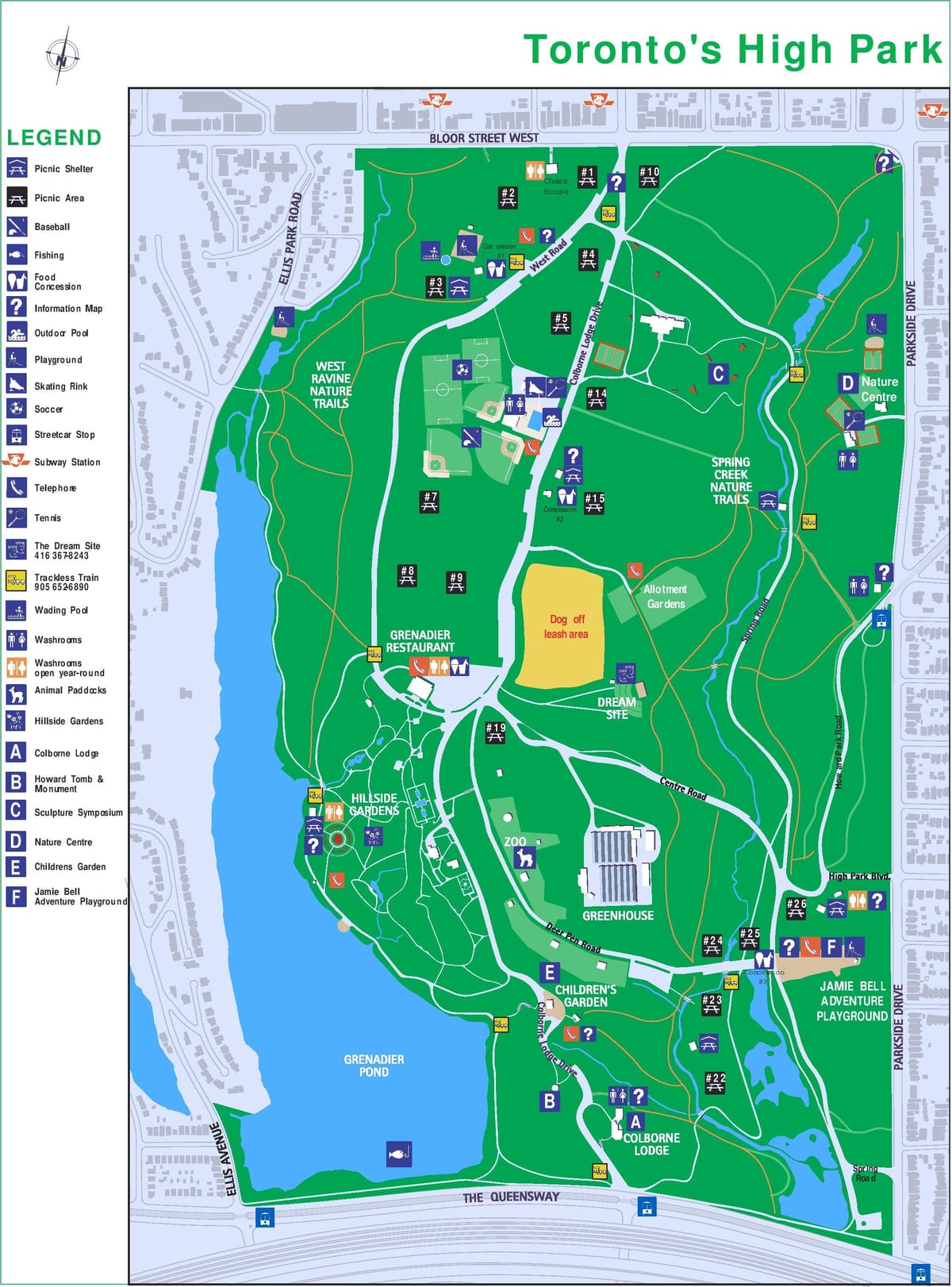 Kort af Hár park þjóðsaga Toronto