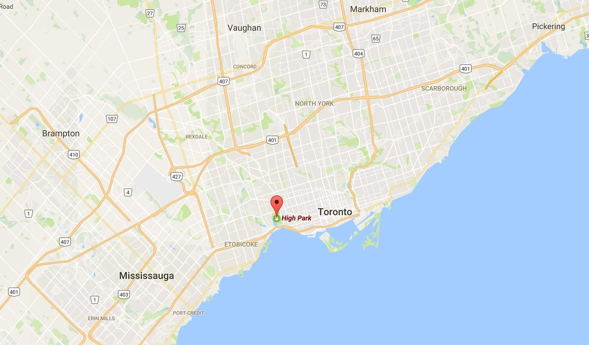 Kort af Hár Park umdæmi Toronto