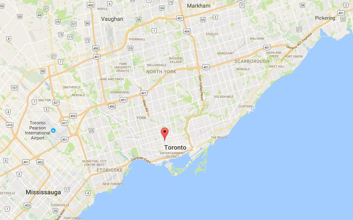 Kort af Harbord Þorpinu umdæmi Toronto