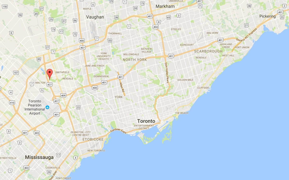Kort af Hverfinu umdæmi Toronto
