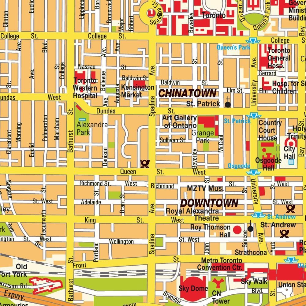Kort af Kínahverfi Ontario