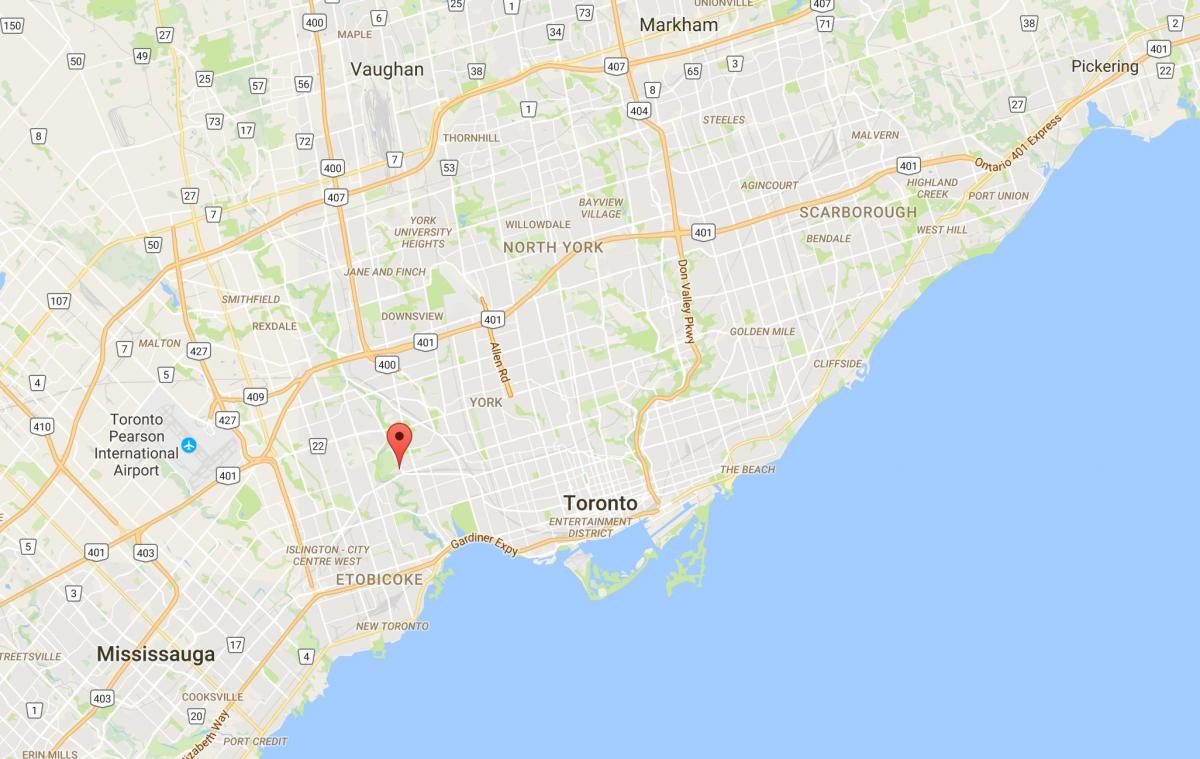 Kort af Lambton umdæmi Toronto