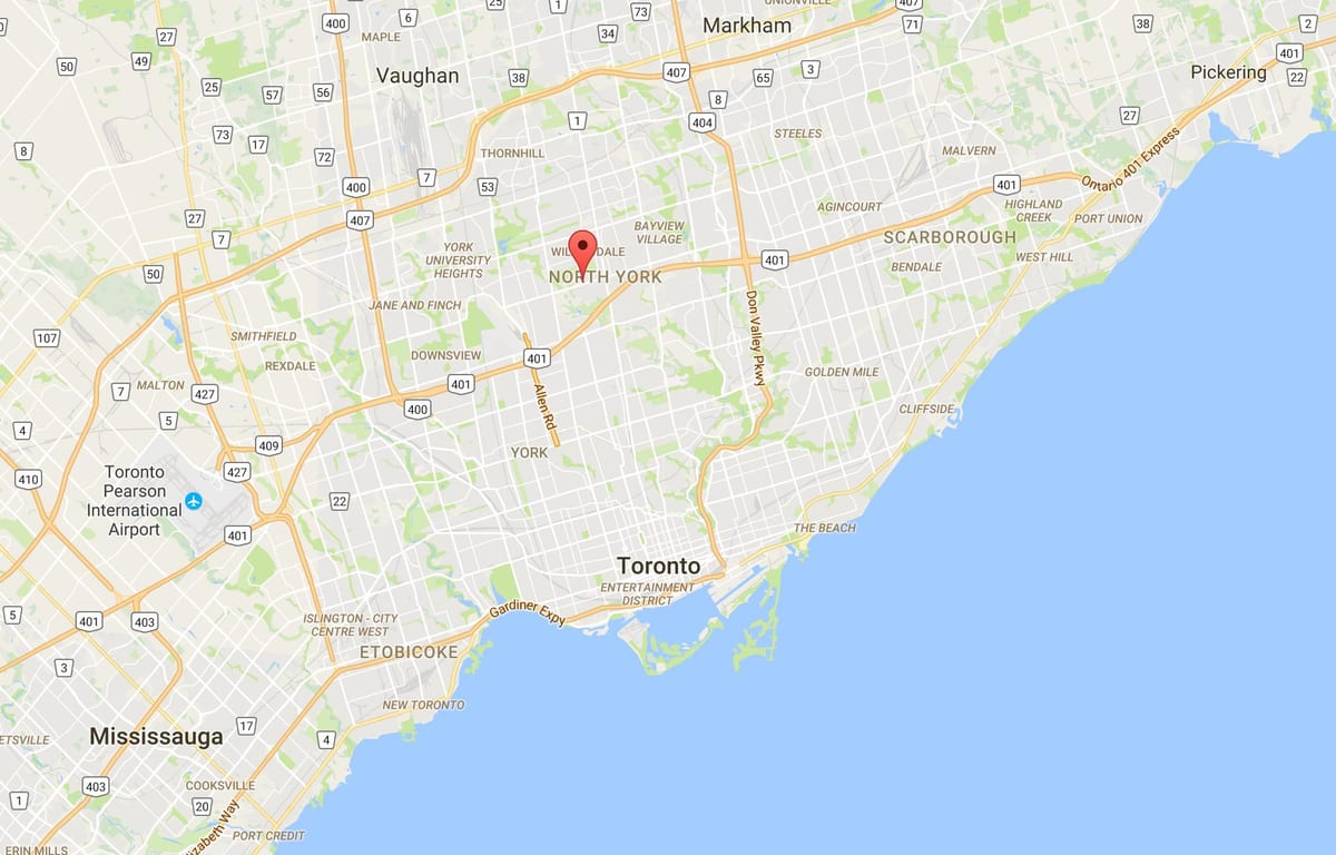 Kort af Lansing umdæmi Toronto