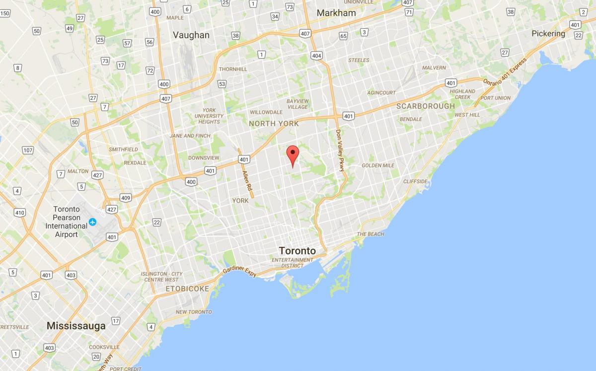 Kort af Lawrence Park umdæmi Toronto