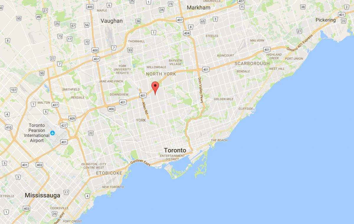Kort af Ledbury Park umdæmi Toronto