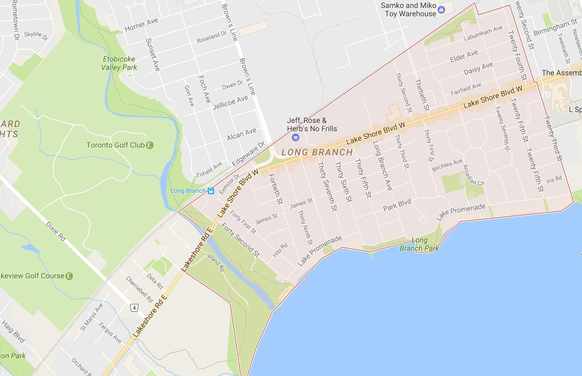 Kort af Lengi Útibú hverfinu Toronto