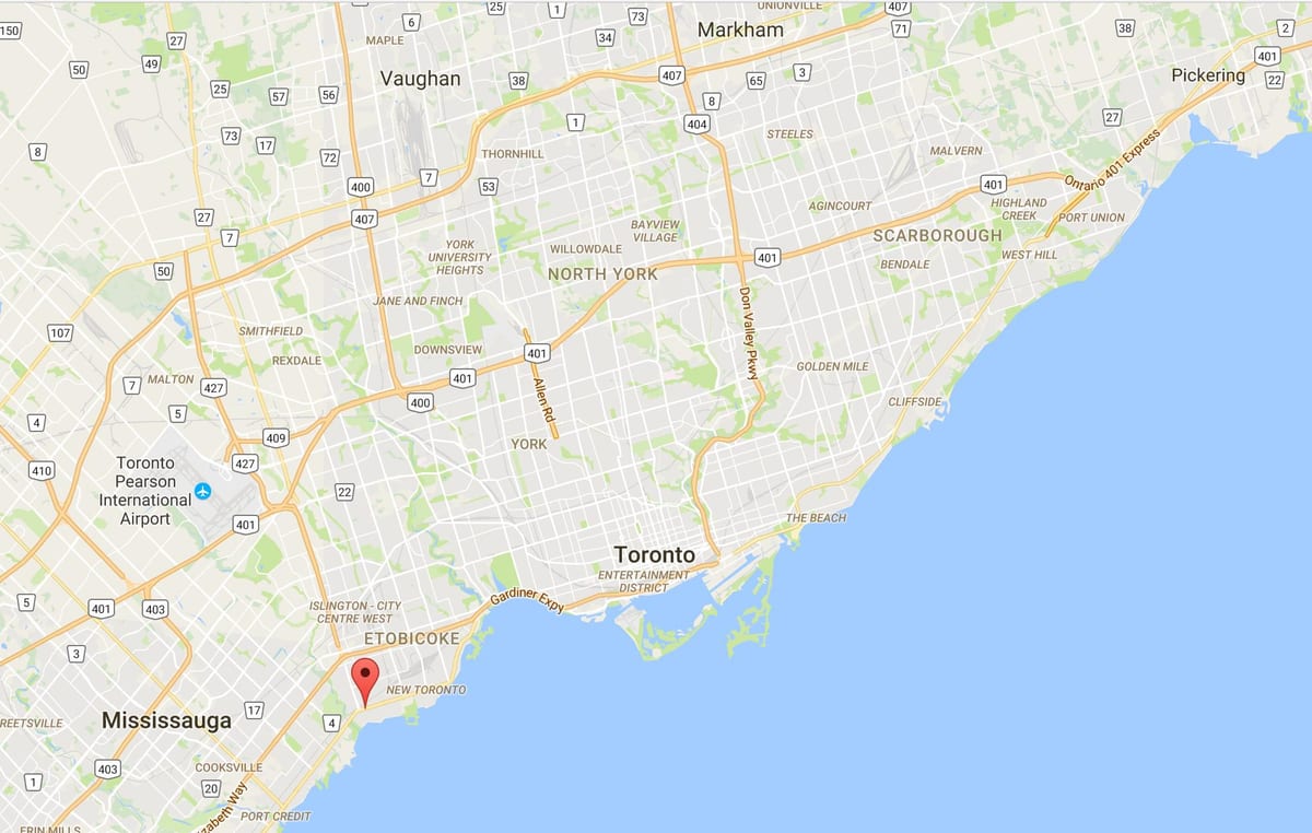 Kort af Lengi Útibú umdæmi Toronto