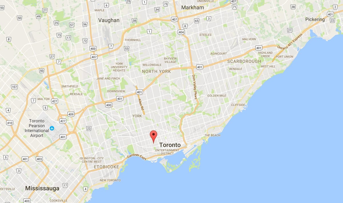 Kort af Smá Ítalíu umdæmi Toronto