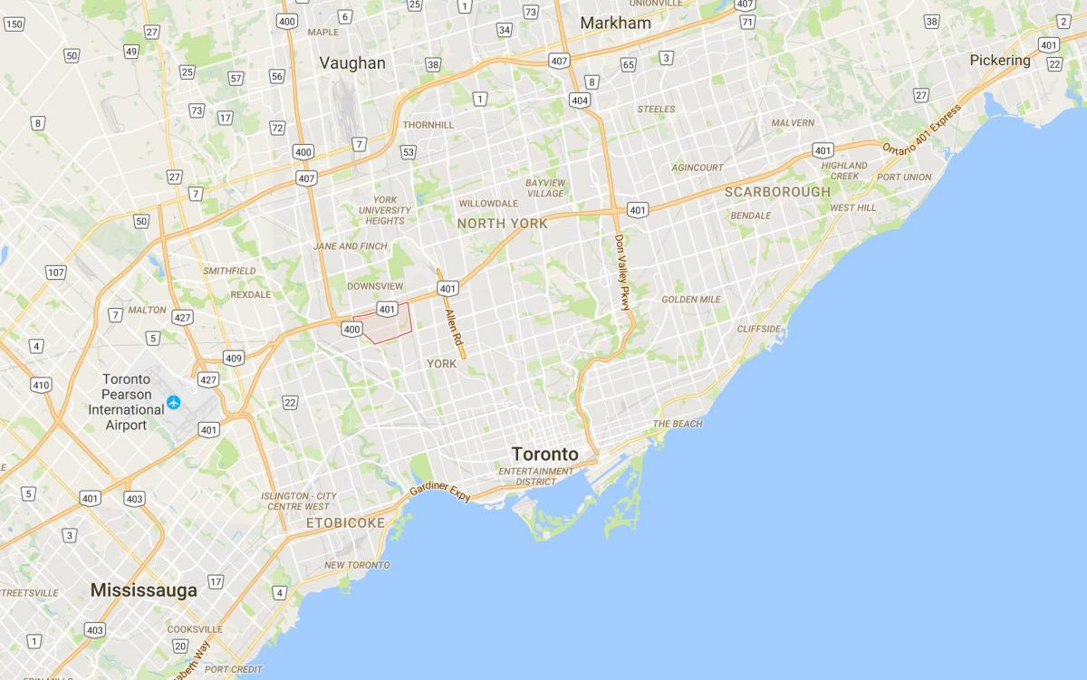 Kort af Maple Blaða umdæmi Toronto