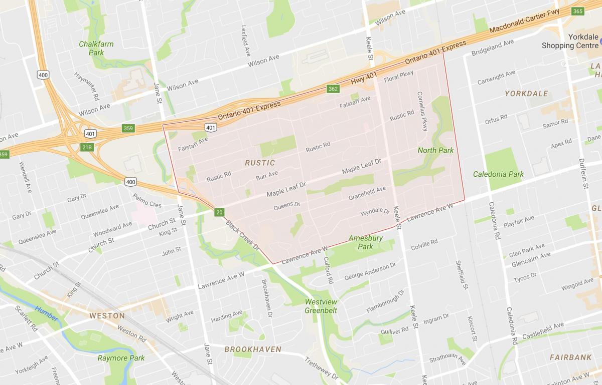 Kort af Maple Leafneighbourhood Toronto
