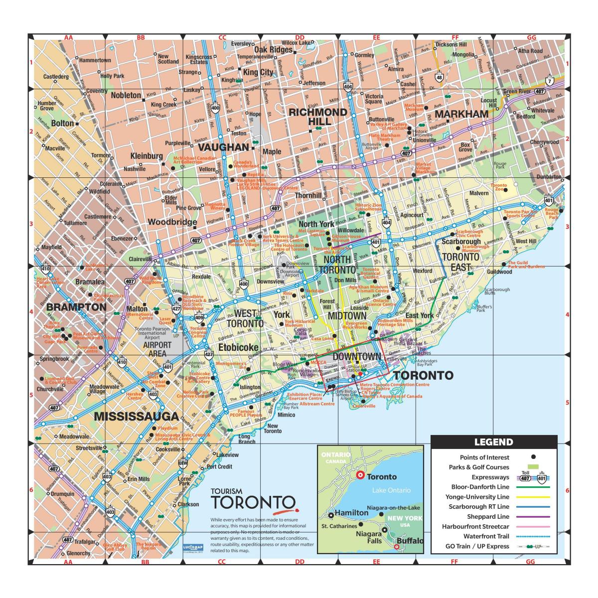 Kort af meiri Toronto svæði