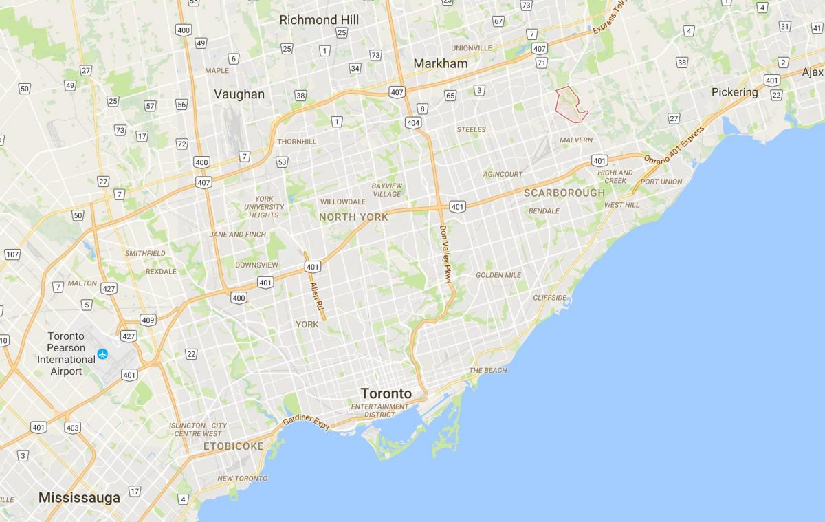 Kort af Morningside Heights umdæmi Toronto