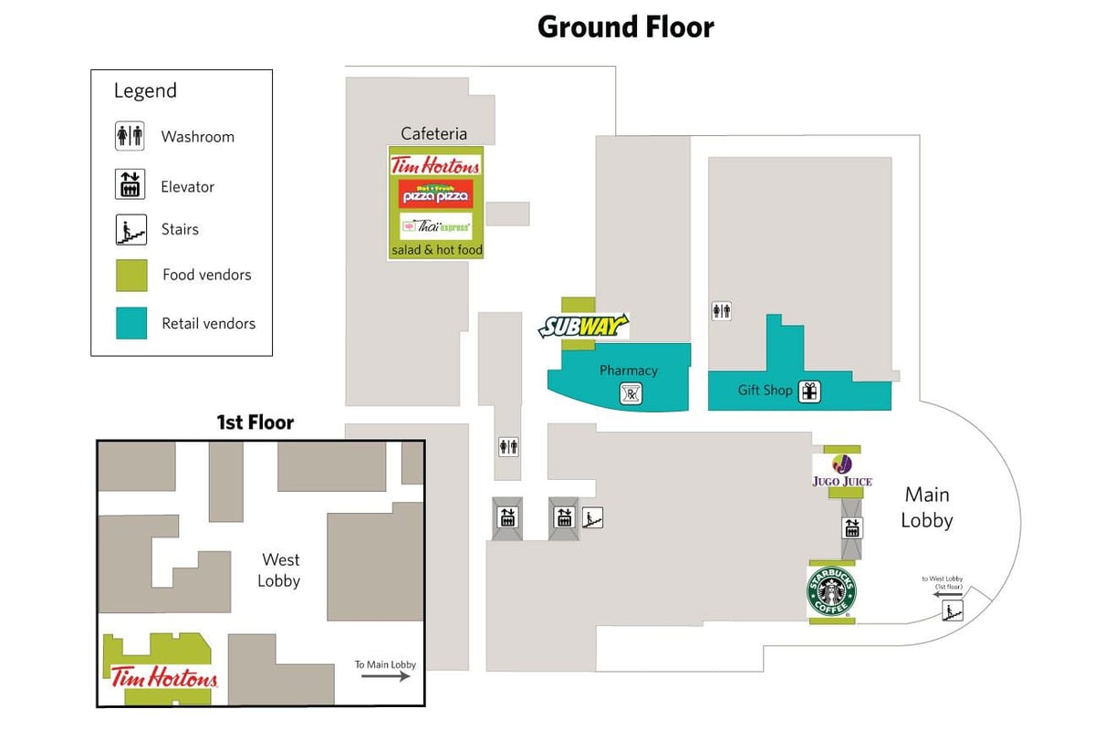 Kort af Norður York General Hospital Mat þjónustu Toronto