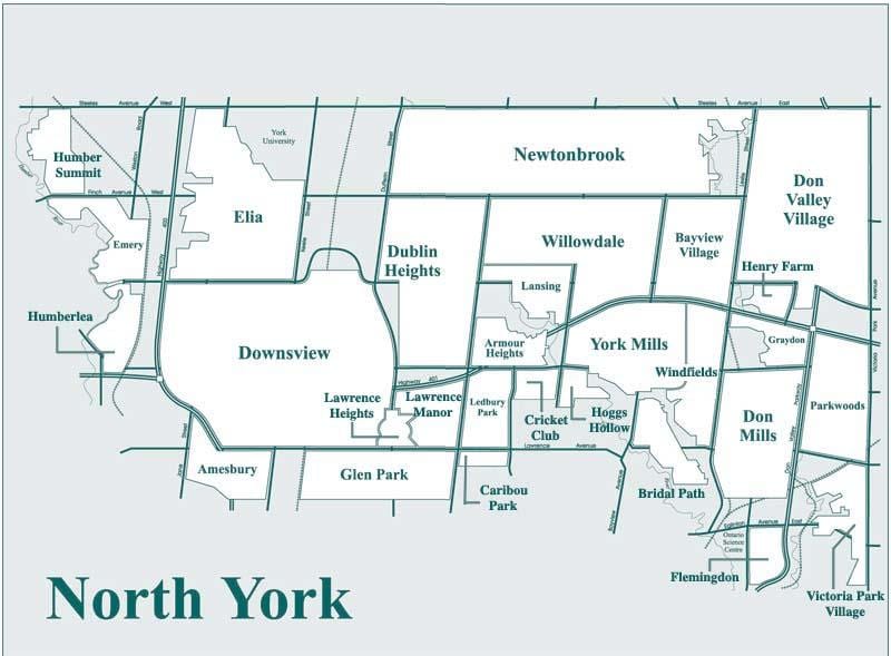 Kort af Norður York