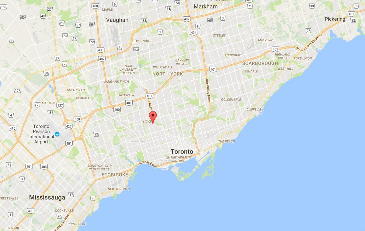 Kort af Oakwood–Vaughan umdæmi Toronto