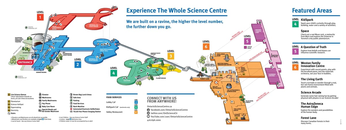 Kort af Ontario vísindi center