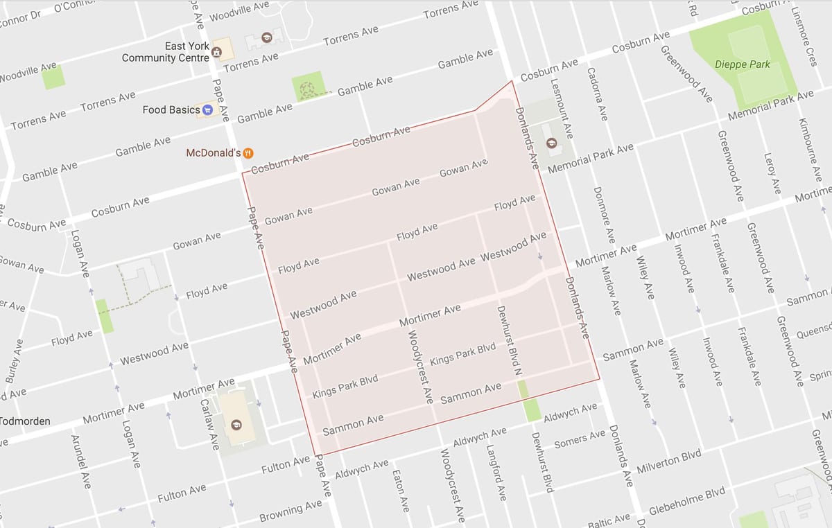 Kort af pappír, en Þorpinu hverfinu Toronto