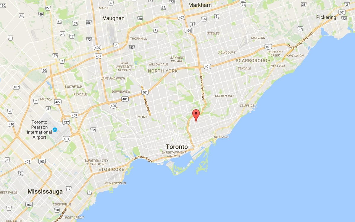 Kort af pappír, en Þorpinu umdæmi Toronto