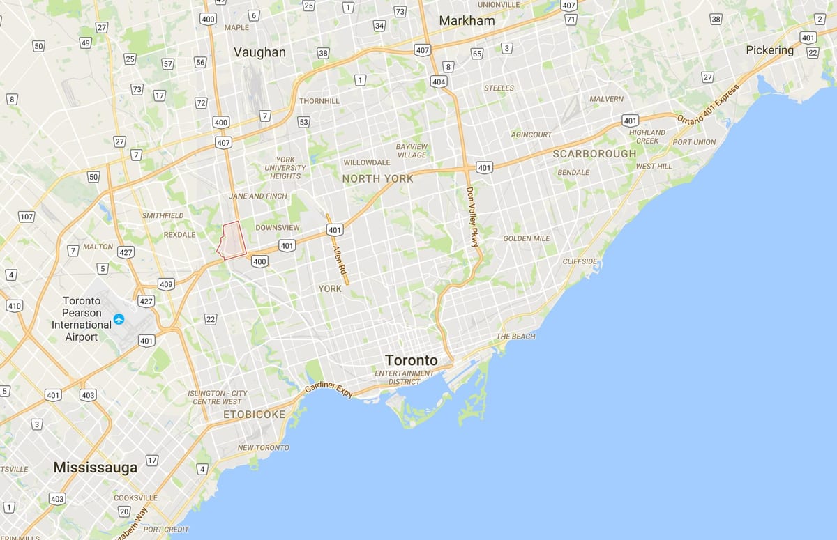 Kort af Pelmo Park – Humberlea umdæmi Toronto