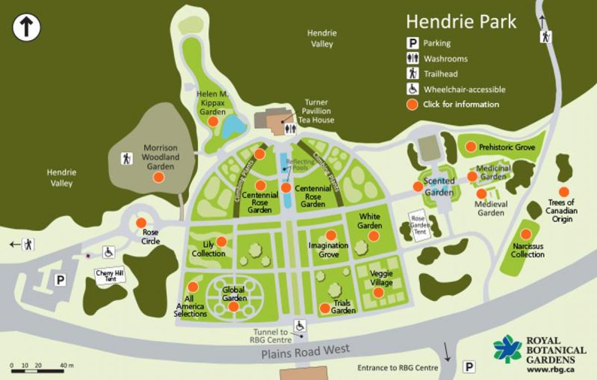 Kort af RBG Hendrie Park