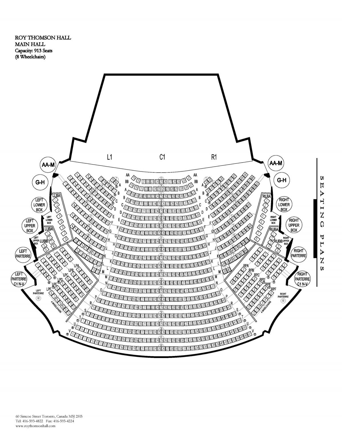 Kort af Roy Thomson Hall