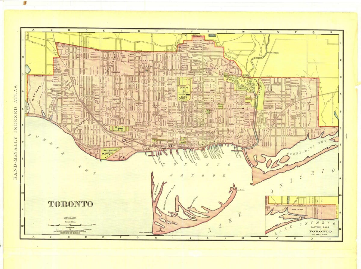 Kort af sögulegum Toronto