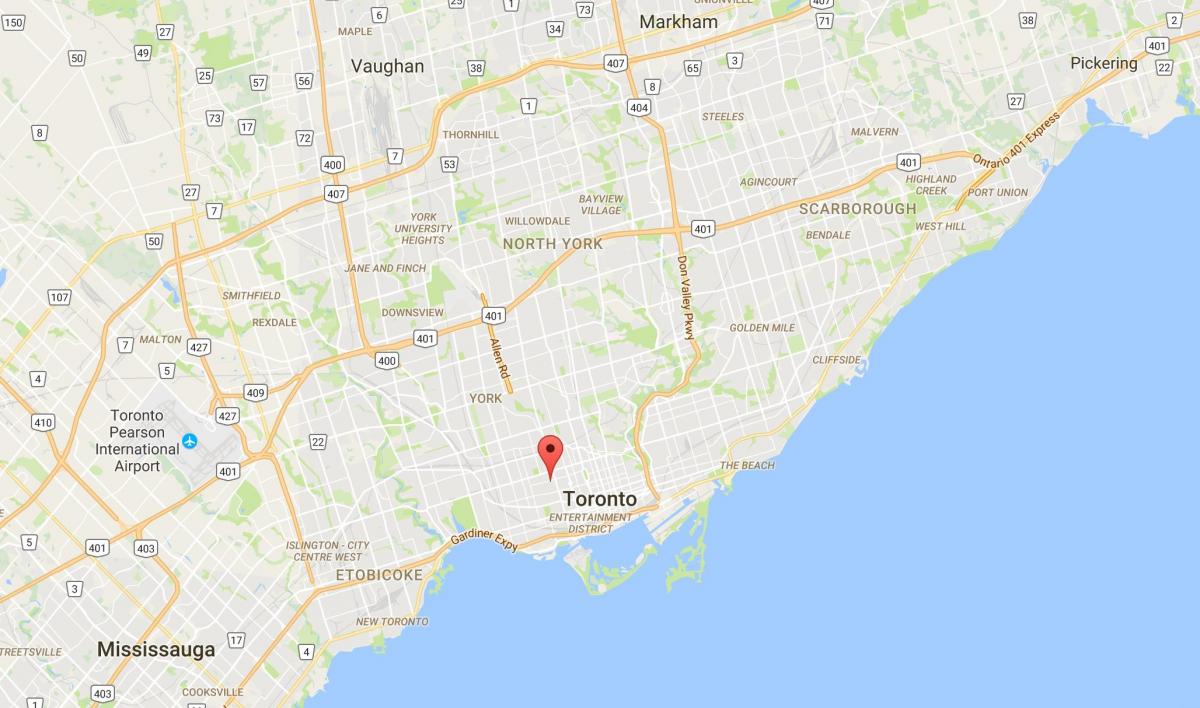 Kort af Shore umdæmi Toronto