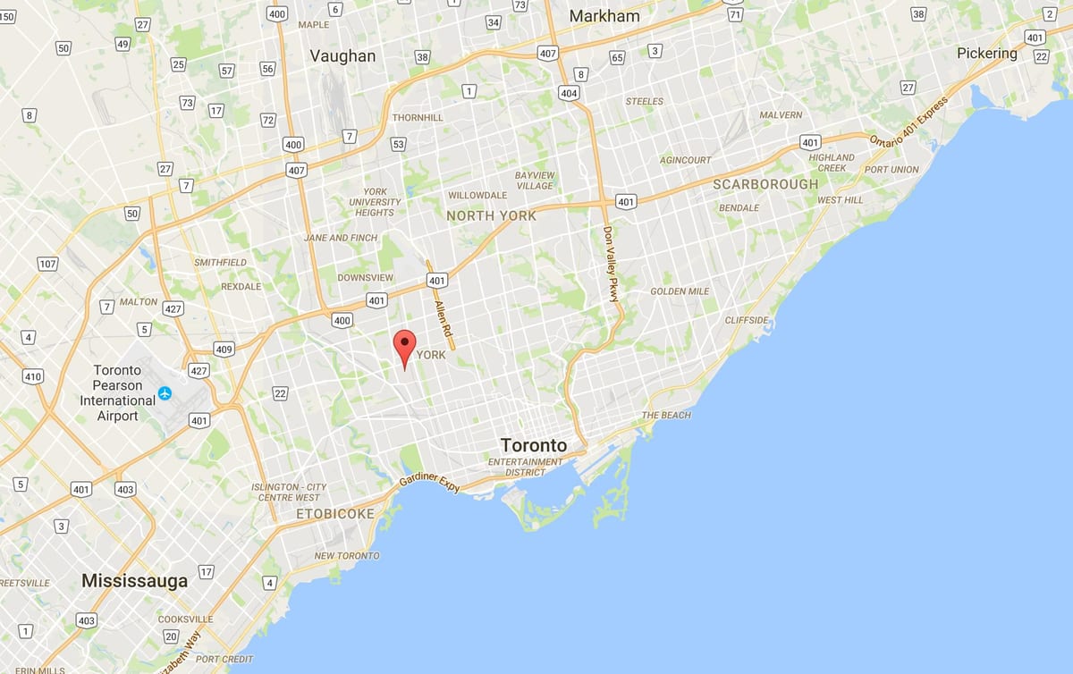 Kort af Silverthorn umdæmi Toronto
