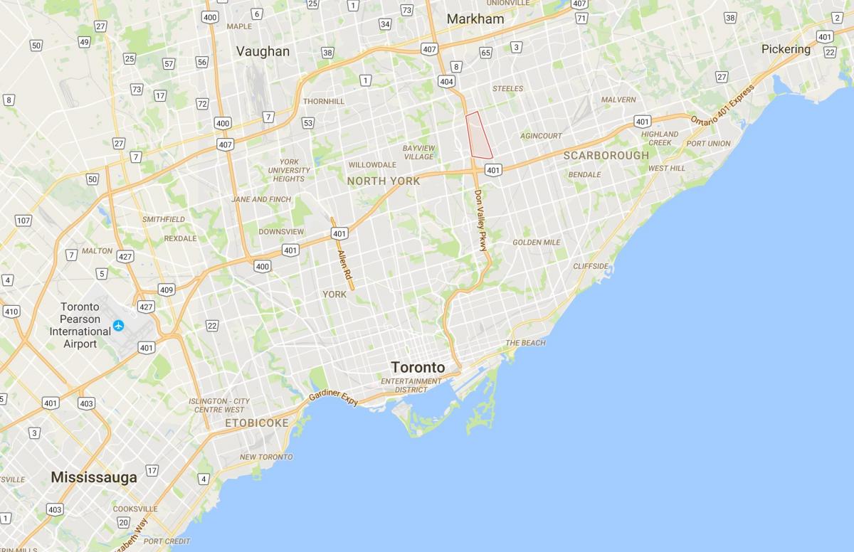 Kort af Skemmtilega Sýn umdæmi Toronto