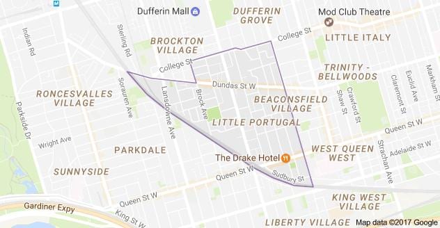 Kort af Smá Portúgal Toronto