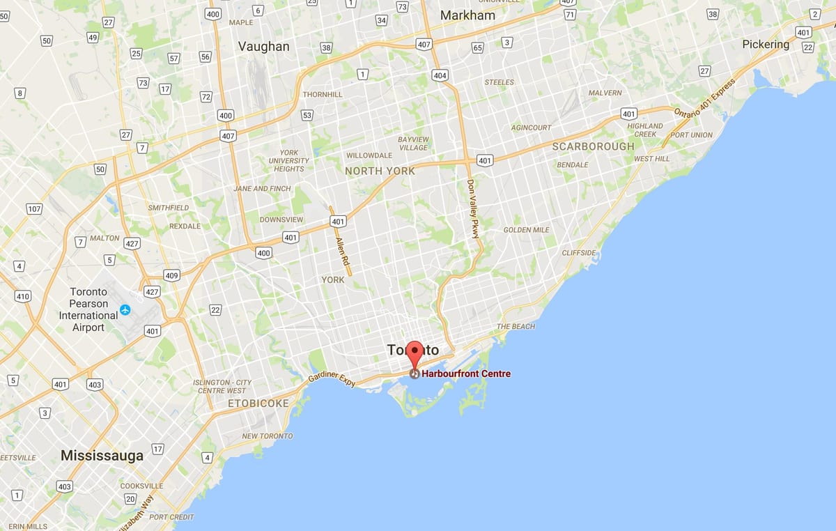 Kort af toronto, on umdæmi Toronto