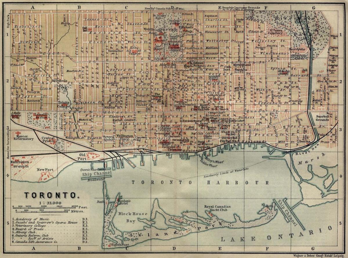 Kort af Toronto 1894
