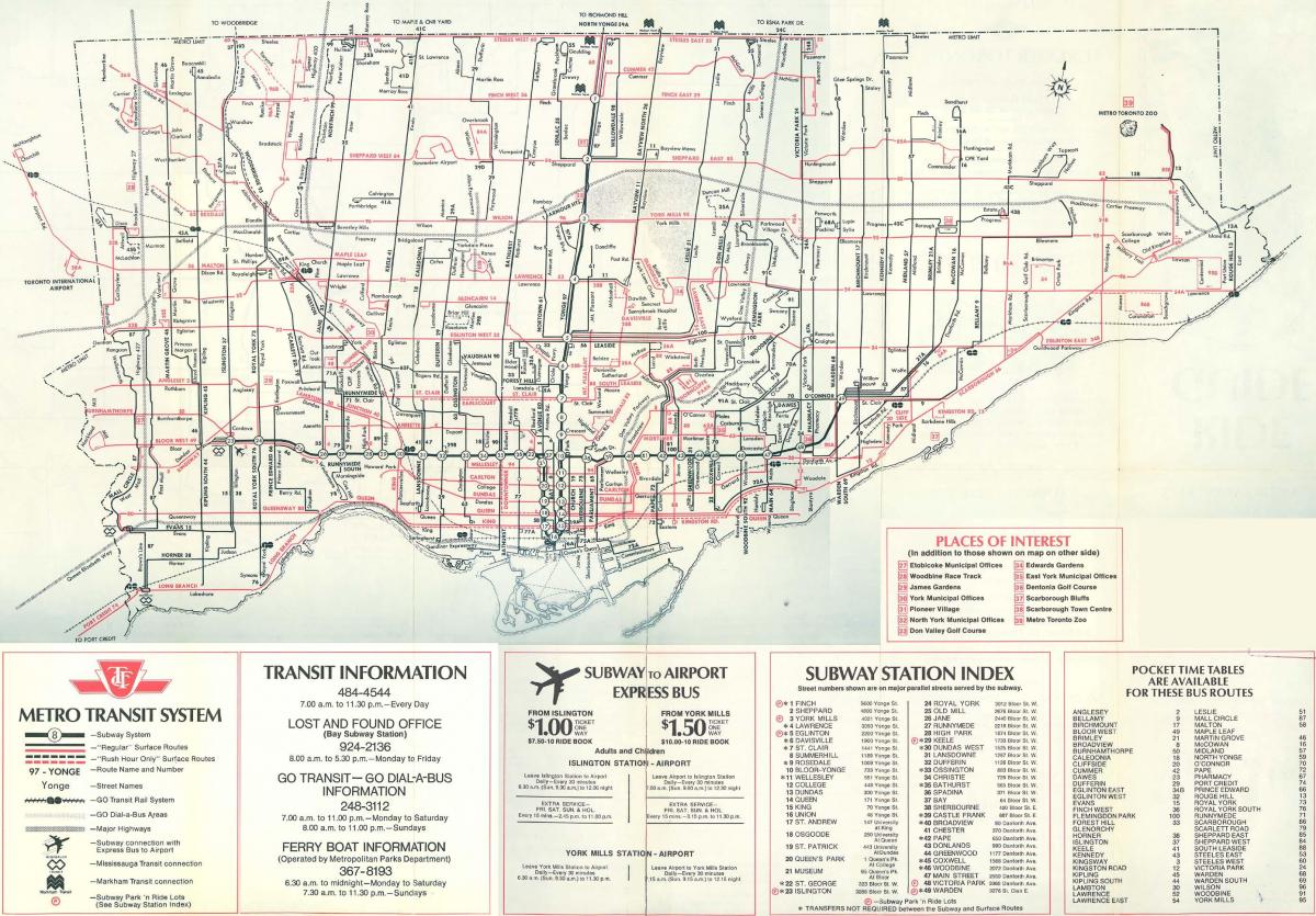 Kort af Toronto 1976
