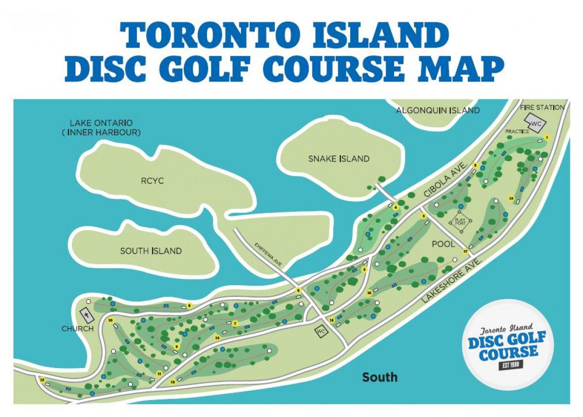 Kort af Toronto Eyjar golfvelli Toronto