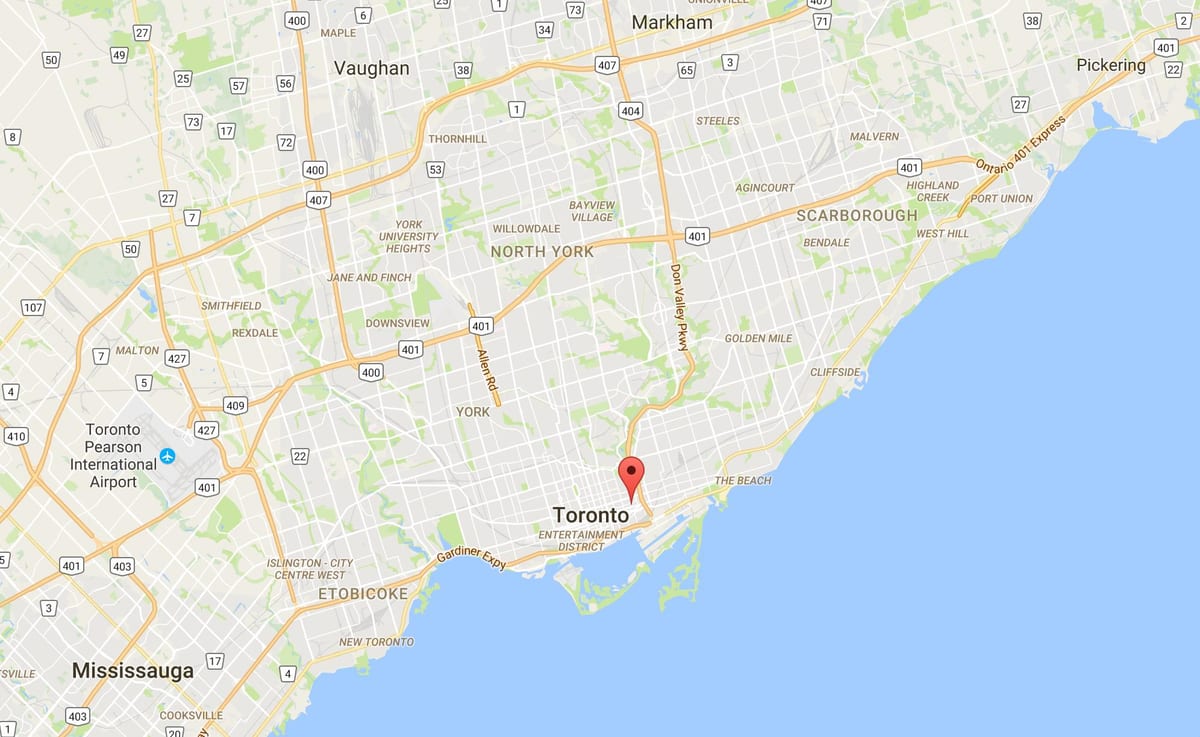 Kort af Trefann Dómi umdæmi Toronto