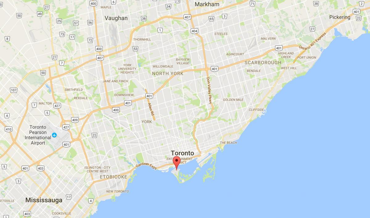 Kort af umdæmi Toronto Eyjar umdæmi Toronto